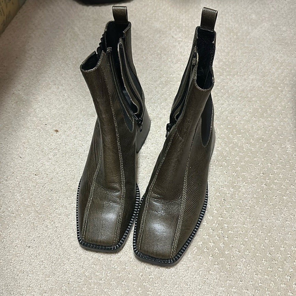 Jeffrey Campbell Green Square Toe Boots